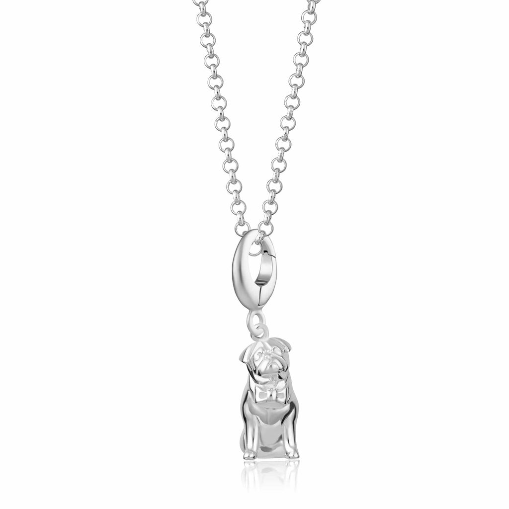Silber Pug Charm Halskette | Shop Nory