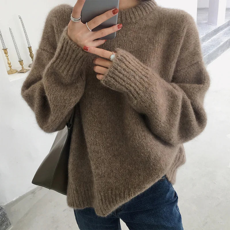 Pullover - Damen Herbst Lockere Passform Strickpullover