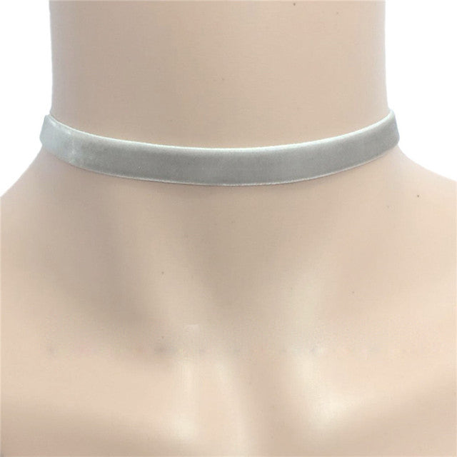 Punk Gothic Weiße Samt Choker Halskette | Shop Nory