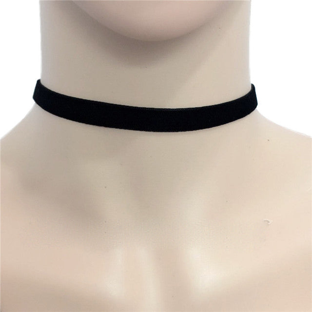 Punk Gothic Weiße Samt Choker Halskette | Shop Nory