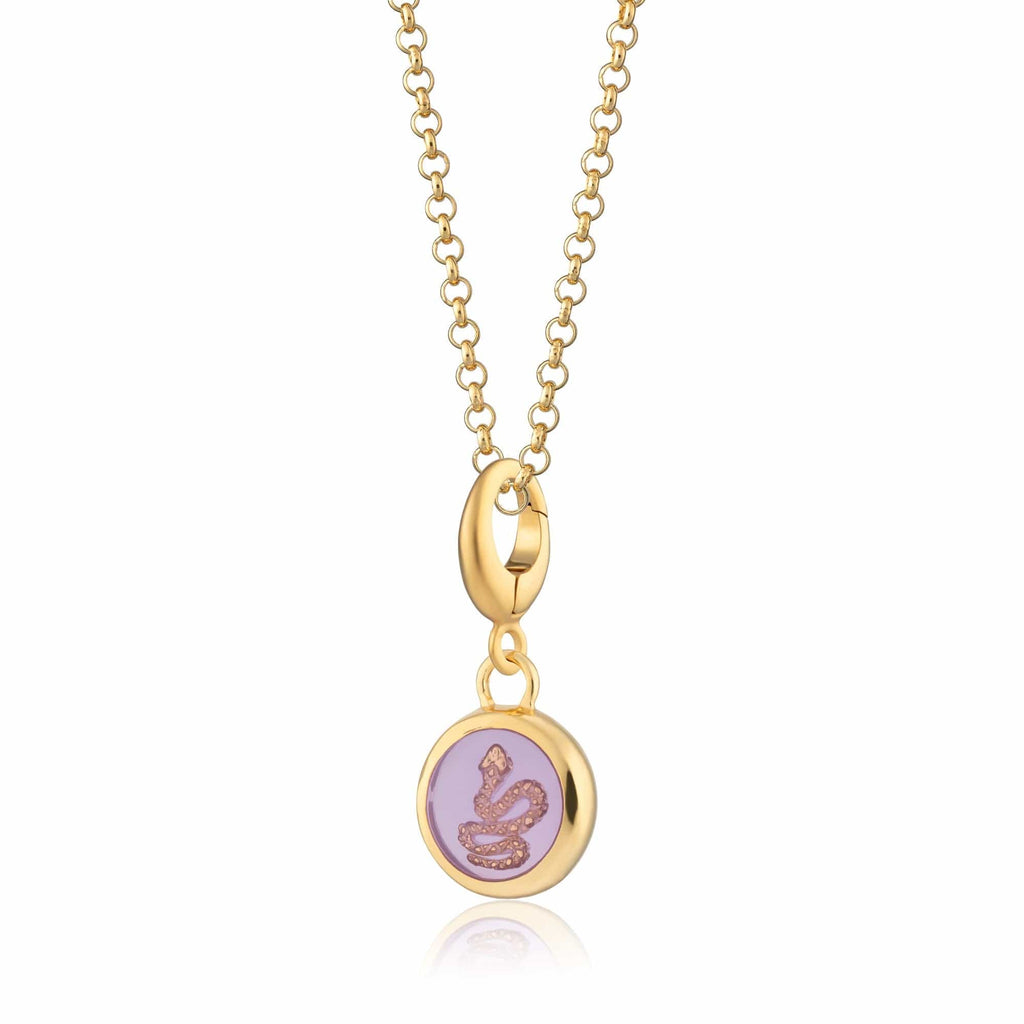 Gold lila Schlange Harz Capture Charm Halskette | Shop Nory