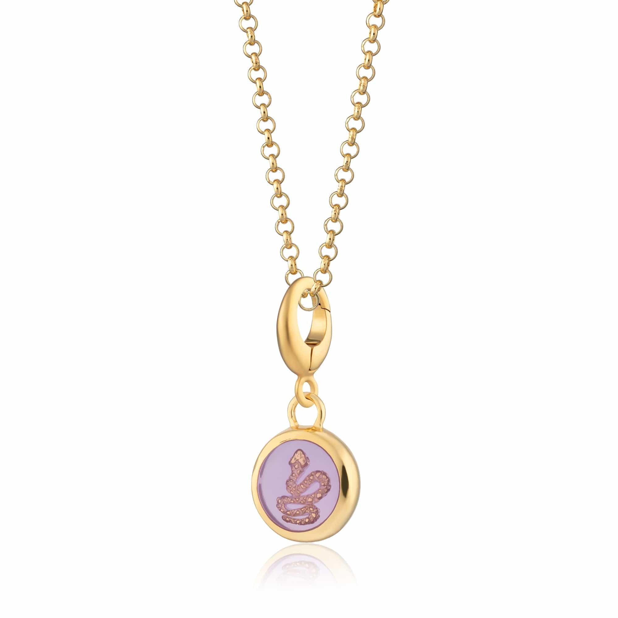 Gold lila Schlange Harz Capture Charm Halskette | Shop Nory