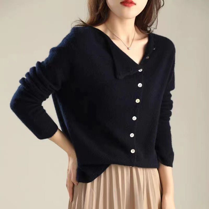 Weinlese Gestrickter Pullover