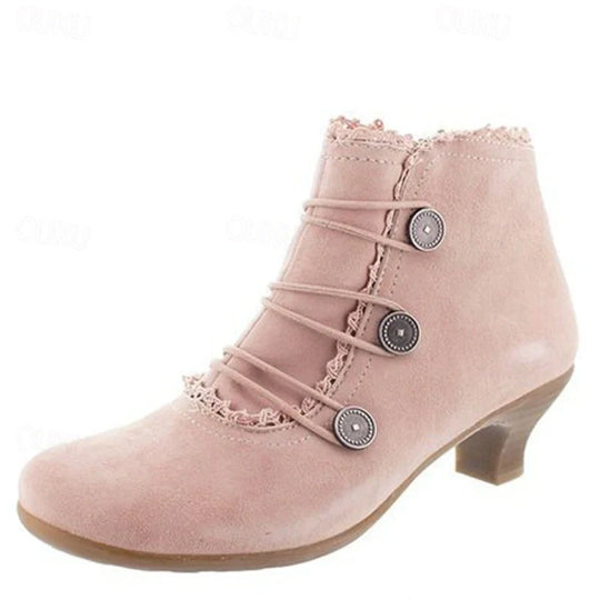 Damen Viktorianische Schnür-Stiefeletten mit Spitzenbesatz