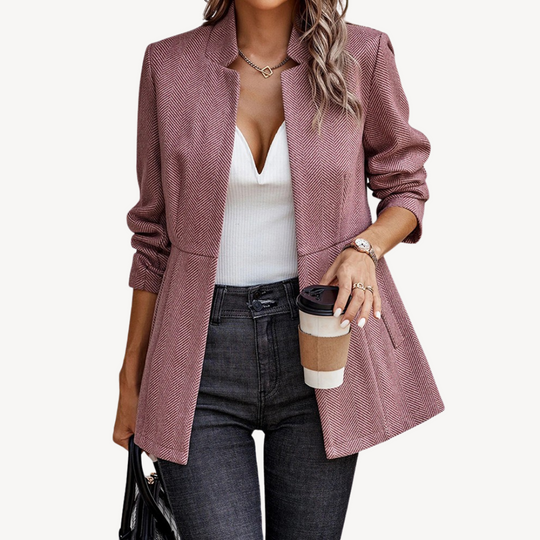 Damen Fischgrät Blazerjacke
