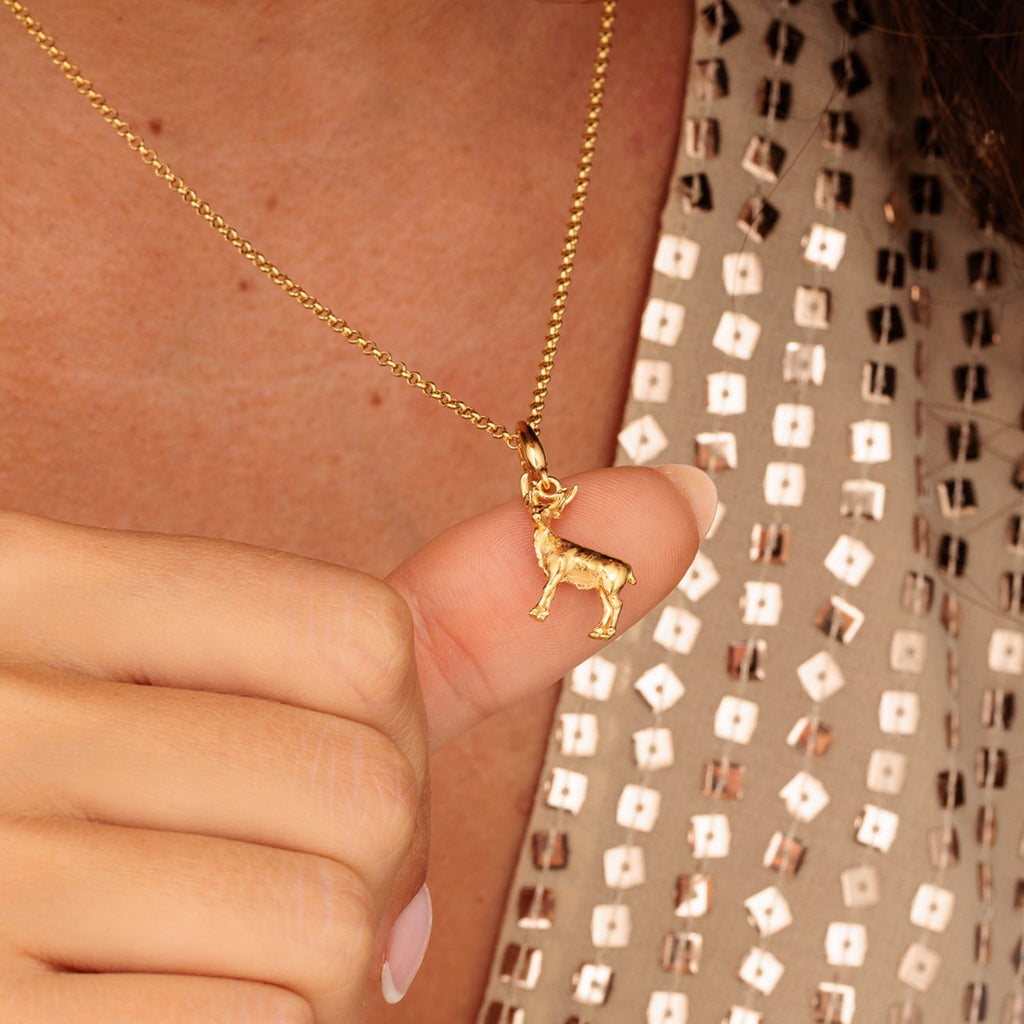 Gold Weihnachtsrentier Charm Halskette | Shop Nory