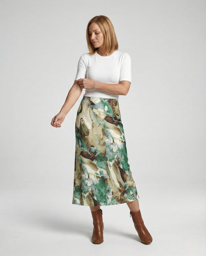 Midirock Damen Satin A-Linie