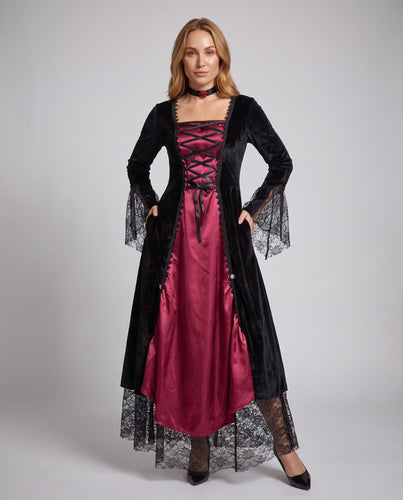 Frauen Gothic Spitzenkleid Shop Nory