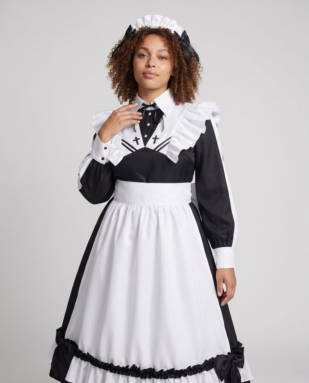 Damen Kostümkleid mit Rüschendetails und eleganten Accessoires Shop Nory