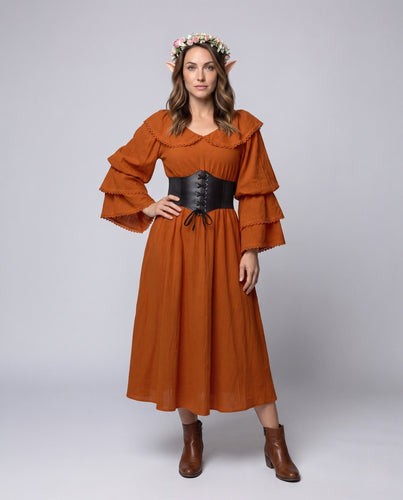 Romantisches Maxikleid für Frauen mit Rüschendetails Shop Nory