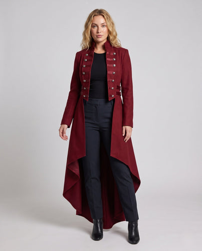 Damen gepolsterter Mantel mit asymmetrischem Saum und dekorativem Knopfleisten Shop Nory