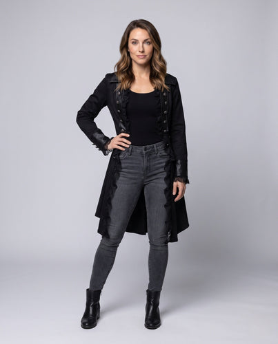 Damen Elegantes Gothic-Kostüm mit filigranen Spitzenakzenten Shop Nory