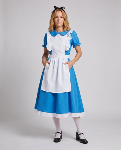 Damen Bezauberndes Alice Kostüm mit Generösem Rock und Rüschendetails Shop Nory