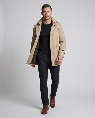 Männer Canvas Feldjacke mit Teddyfutter, Reverskragen und Schulterklappen Shop nory