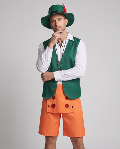 Herren Oktoberfest-Kostüm-Set mit schickem Hut, Weste, Bluse und Latzhose Shop Nory