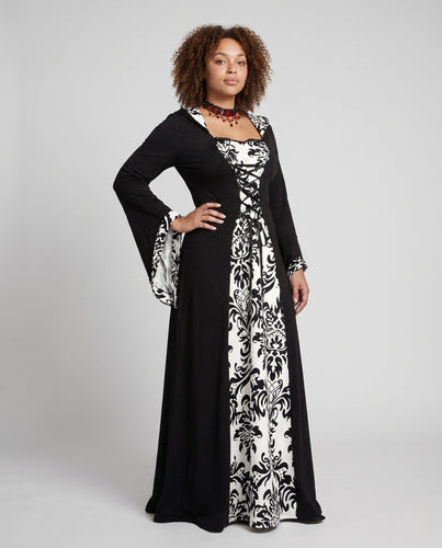 Damen Elegantes Kapuzenkleid mit floralem Muster Shop Nory