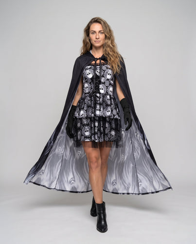 Damen Kapuzenmantel mit Totenkopf-Motiv Shop Nory
