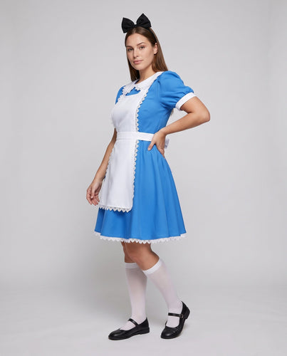Damen Kostümkleid im Alice im Wunderland Stil mit Schürze Shop Nory