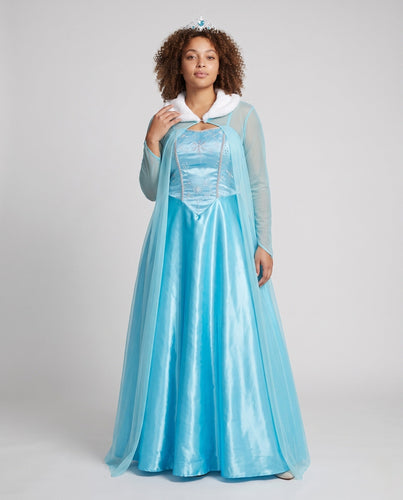 Damen Elegantes Prinzessinnenkleid mit transparentem Umhang und detaillierten Verzierungen Shop Nory