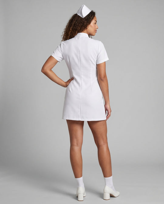 Damen sexy Krankenschwester Kostüm mit Zipper und Strumpfhalter Shop Nory