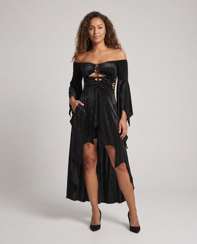 Damen Zauberhaftes Abendkleid mit weit ausgestellten Ärmeln Shop Nory