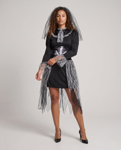 Damen Gruselige Geisterbraut mit detailliertem Spitzen-Skirt Shop Nory
