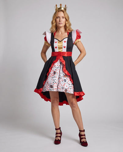 Damen Prinzessinnenkostüm im Stil der Herzkönigin mit verspielten Details Shop Nory