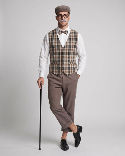 Herren Detektiv Kostüm mit elegantem Weste, Hut und Zubehör Shop Nory