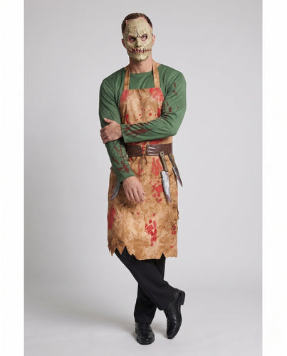 Männer Creepy Metzger Kostüm mit blutigem Schürzen-Design Shop Nory