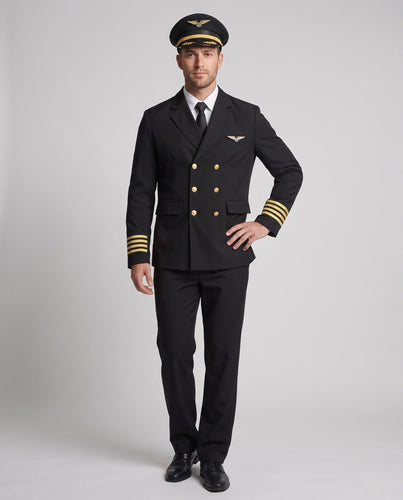 Herren-Pilotenkostüm mit authentischen Details und goldenen Akzenten Shop Nory