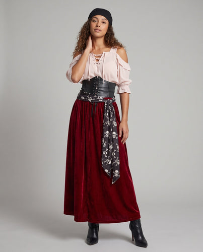 Damen Piratinnenkostüm mit eleganter Taillierung und fließendem Rock Shop Nory