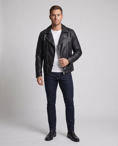 Herren Modische Bikerjacke Shop Nory