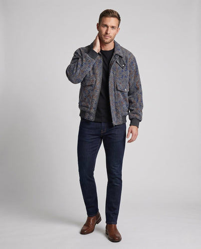 Herren Strukturiertes Overshirt‑Bomberjacke mit Rippbündchen & aufgesetzten Pattentaschen Shop Nory