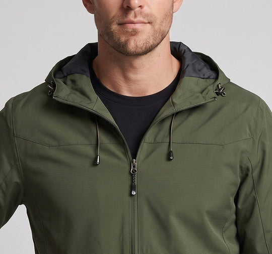 Herren Leichte Funktions Outdoor Jacke mit Kapuze, Mehrlagiges Softshell und Versteckter Reißverschluss Shop Nory