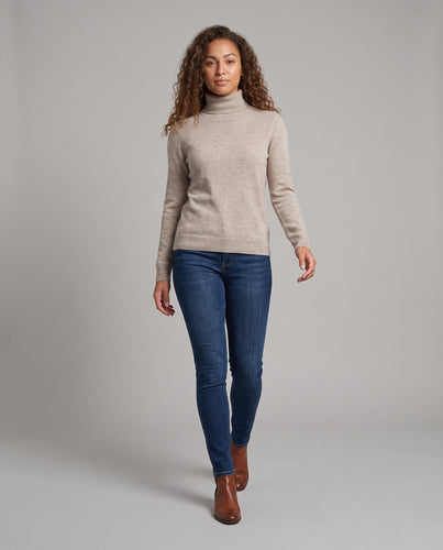 Damen Feiner Rollkragenpullover aus Kaschmir‑Look mit leichtem Stretch und minimalistischer Silhouette Shop Nory