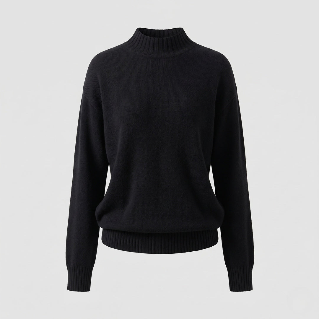 Damen Feiner Kaschmir‑Look Stehkragenpullover mit überschnittener Schulter Shop Nory