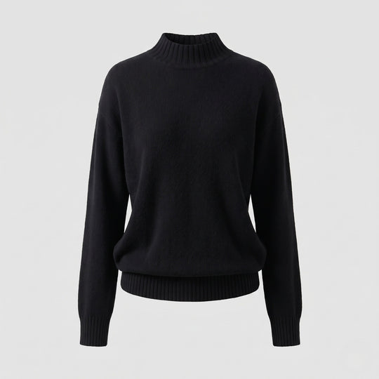 Damen Feiner Kaschmir‑Look Stehkragenpullover mit überschnittener Schulter Shop Nory