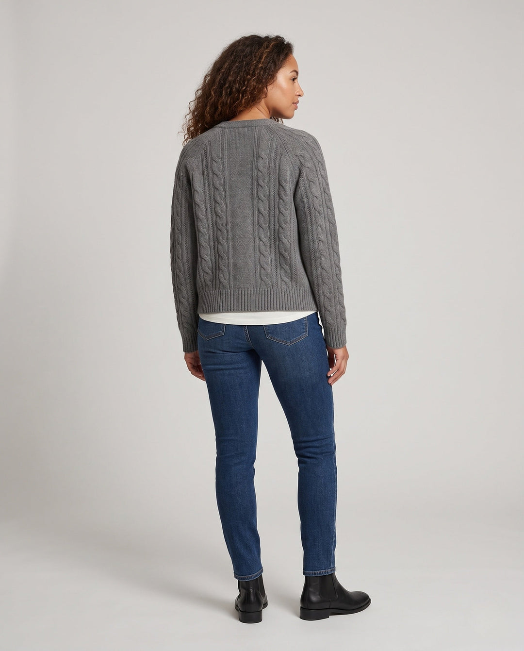 Damen Boxy-Zopfstrick-Cardigan mit Raglanärmeln und angoraähnlicher Haptik Shop Nory