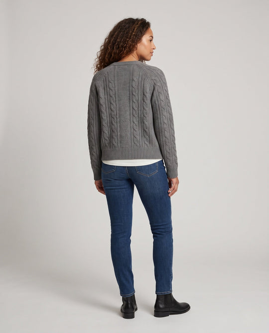 Damen Boxy-Zopfstrick-Cardigan mit Raglanärmeln und angoraähnlicher Haptik Shop Nory