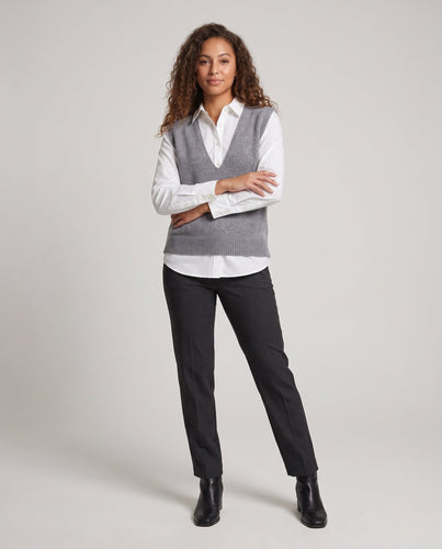 Damen Ärmellose Mohair‑Optik Longweste mit tiefem V‑Ausschnitt und weichem Fall Shop Nory