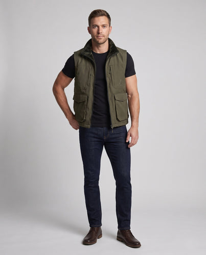 Herren Multifunktionale Outdoor-Weste mit hohem Kragen, Reißverschluss und Mehrfach-Taschen Shop Nory