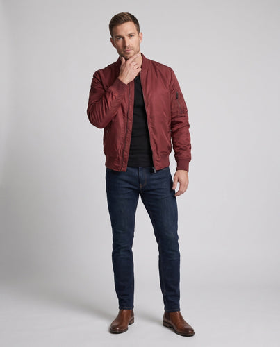 Herren Nylon-Bomberjacke im Pilotenstil mit Ärmeltasche, Rippbündchen und leichter Thermofütterung Shop Nory