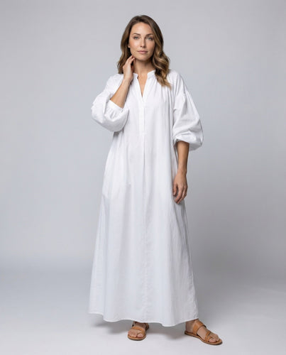 Damen Maxikleid Kaftan-Stil Ballonärmel