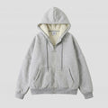 Unisex Oversize-Kapuzenjacke Teddy Reißverschluss