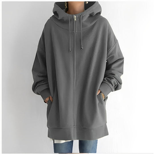 Fleece-Hoodie mit Reißverschluss