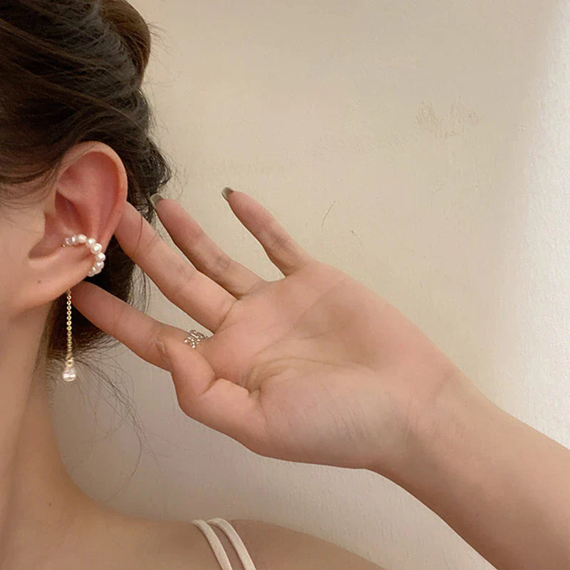Retro Elegante Unregelmäßige Natürliche Perlen Ohrclip | Shop Nory