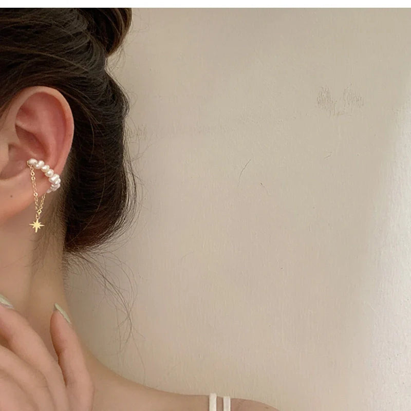 Retro Elegante Unregelmäßige Natürliche Perlen Ohrclip | Shop Nory