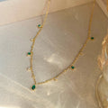 Retro Smaragd Eingelegt Rhinestone Halskette | Shop Nory