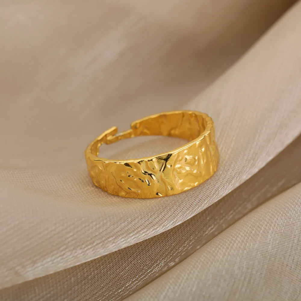 Retro Breite Texturierte Verstellbare Ringe | Shop Nory