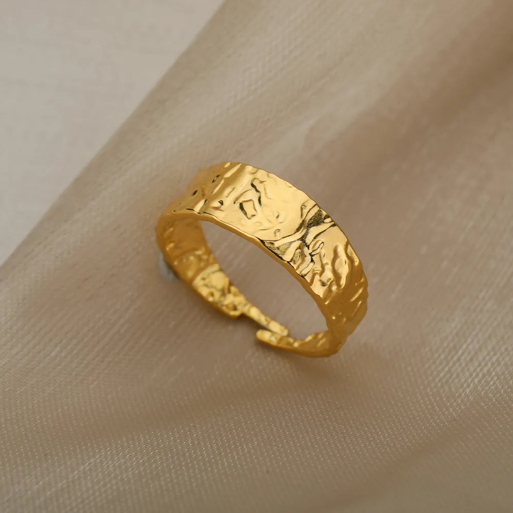 Retro Breite Texturierte Verstellbare Ringe | Shop Nory